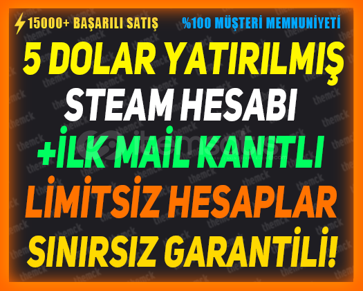 ⭐️5$ DOLAR YATIRILMIŞ❤️STEAM HESABI❤️+İLK MAİL ⭐️5$ DOLAR YATIRILMIŞ❤️STEAM HESABI❤️+İLK MAİL