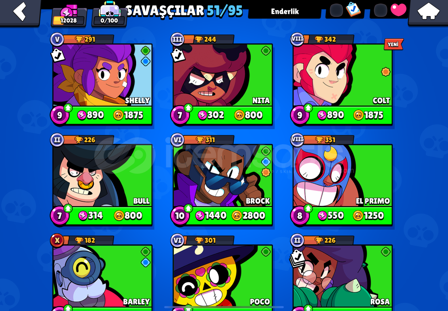 5 efsanevili 12000 kupada Brawl Stars hesabı 5 efsanevili 12000 kupada Brawl Stars hesabı