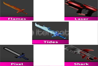 5 Godly MM2 (Flames,Laser,Tides,Pixel,Shark)