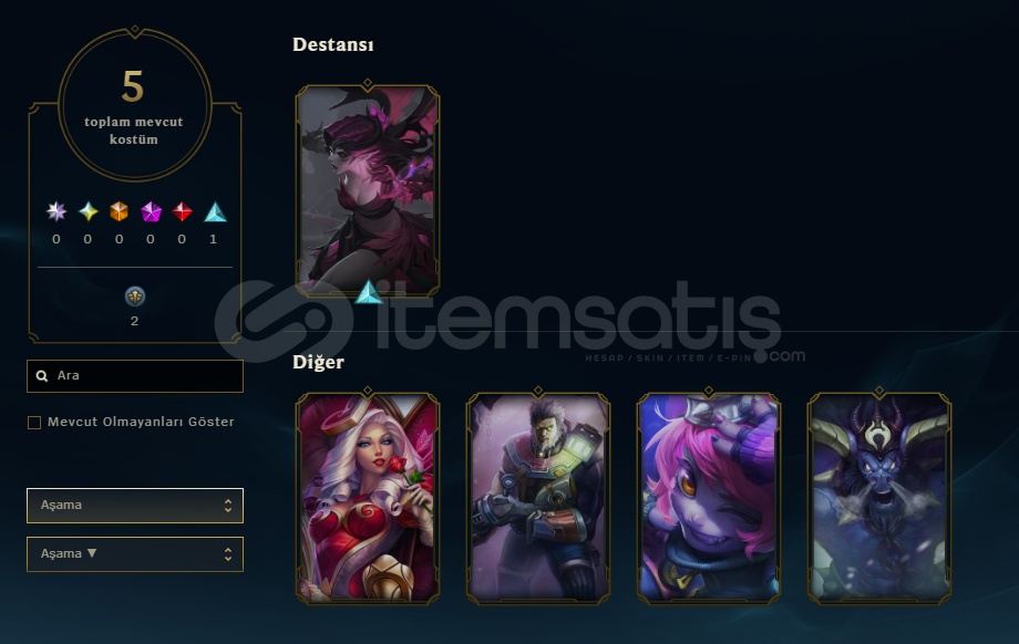 5 Kostümlü 26 Level EUW Hesap 5 Kostümlü 26 Level EUW Hesap