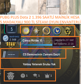 5 MADALYALI 12 LV 90 TL CS GO ENVANTERLİ PUBG P