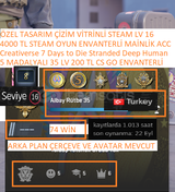 5 MADALYALI 35 LV 200 TL CS GO ENVANTERLİ Creat