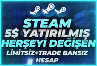 ⭐[5$ YATIRILMIŞ] LİMİTSİZ + TRADE BANSIZ HESAP⭐