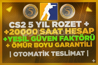 ⚡5 YIL ROZET + 20.000 SAAT CS2 +İLK MAİL⚡