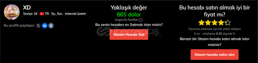 5 yıllık STEAM hesabı