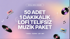 50 ADET 1 DAKİKALIK LOFI NOCOPYRIGHT MÜZİK PAKET