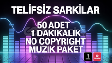 50 ADET 1 DAKİKALIK NO COPYRIGHT MÜZİK PAKETİ