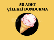 50 ADET ÇİLEKLİ DONDURMA