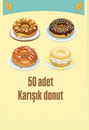 50 adet karışık donut