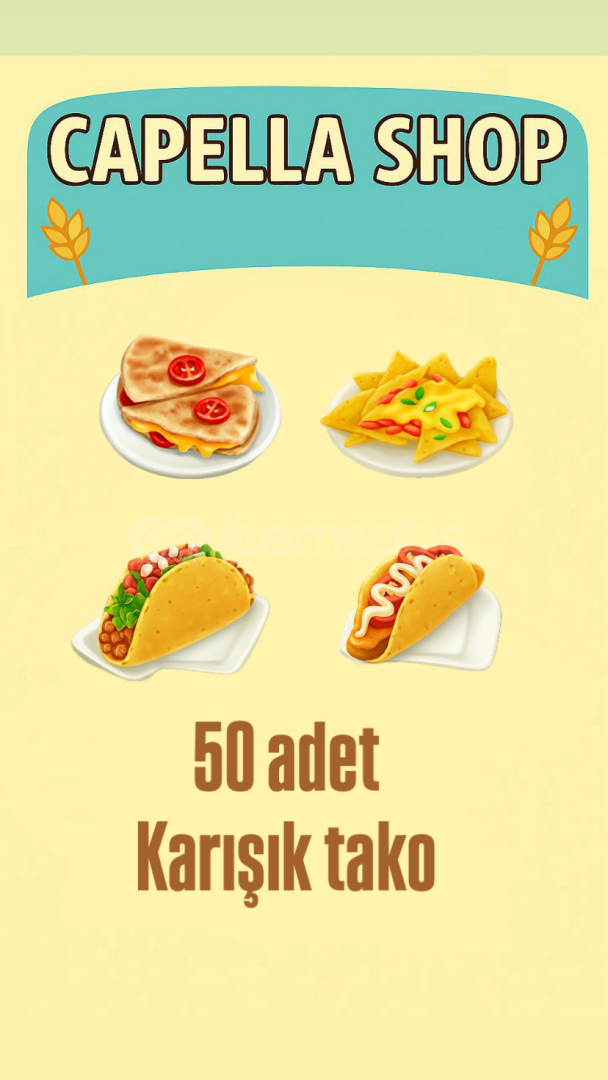 50 adet karışık tako 50 adet karışık tako