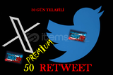 50 ADET PREMİUM RETWEET (30 GÜN TELAFİLİ)