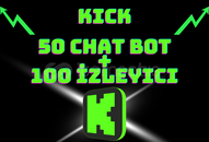 50 Chat + 100 Kick İzleyici (2 Saat) [Sorunsuz]