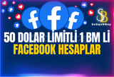 50 DOLAR LİMİTLİ 1 BM Lİ FACEBOOK HESAPLAR