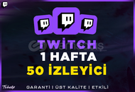 50 İzleyici | 1 Hafta | Kalite | Twitch