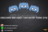 500 ADET 7/24 AKTİF TÜRK DİSCORD ÜYESİ | ANLIK