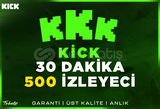 500 Aktif İzleyici | 30 Dakika | Garanti | Kick