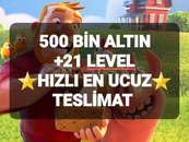 500 BİN ALTIN +21 LEVEL ANINDA TESLİM