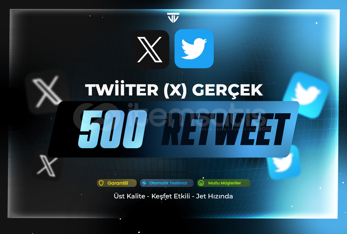 500 Gerçek Retweet | Garanti | Twitter (X) 500 Gerçek Retweet | Garanti | Twitter (X)