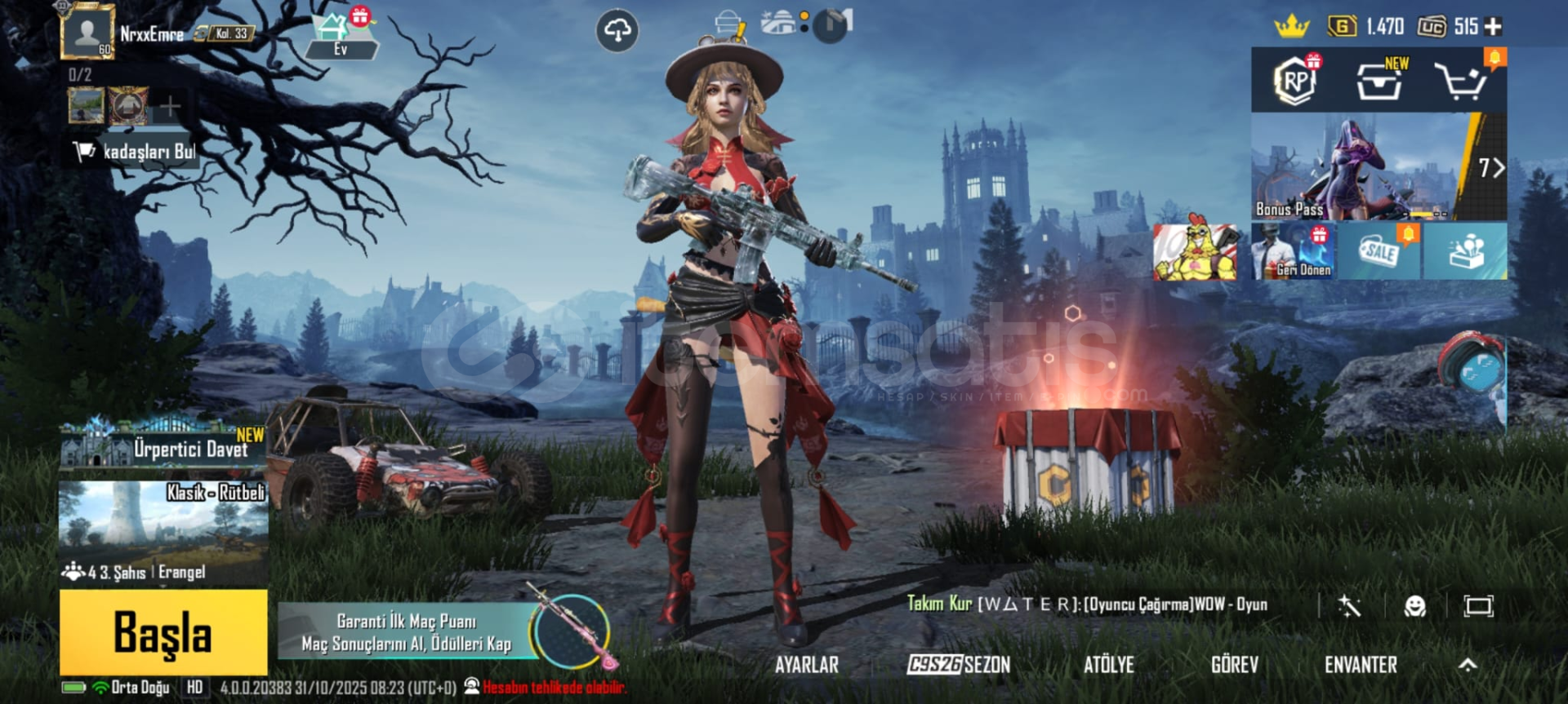 500 UC + BUZ DİYARI 4 SEVİYE UYGUNA 500 UC + BUZ DİYARI 4 SEVİYE UYGUNA