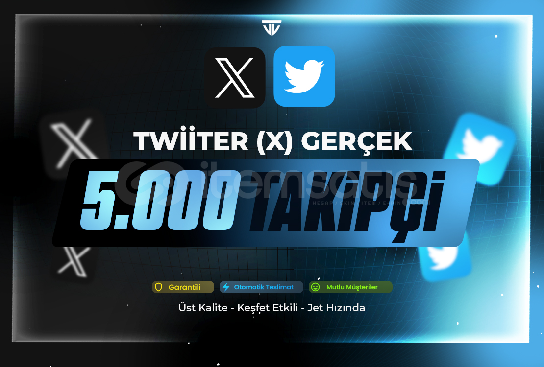 5.000 Gerçek Takipçi | Garantili - Twitter (x) 5.000 Gerçek Takipçi | Garantili - Twitter (x)