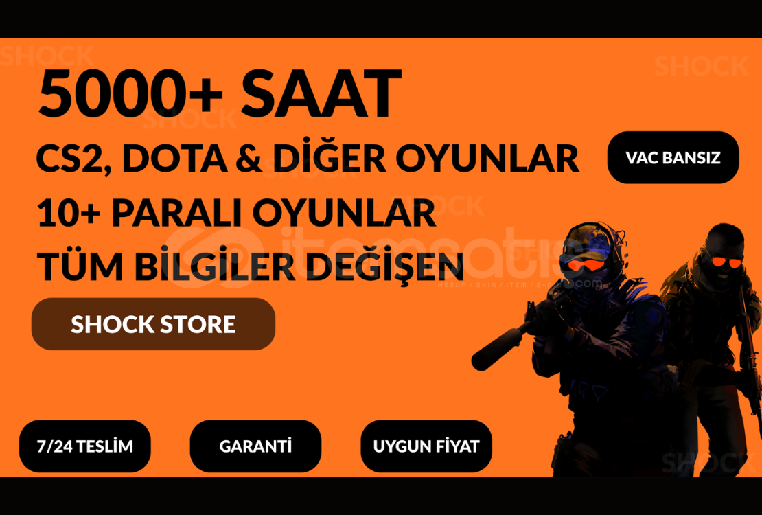 5000+ SAAT CS2 , DOTA + 10 ÜCRETLİ OYUN 5000+ SAAT CS2 , DOTA + 10 ÜCRETLİ OYUN