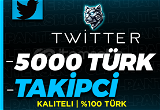 5000 Twitter %100 TÜRK Takipçi 
