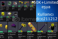 50K+Robux değerinde Limitedlı hesap!
