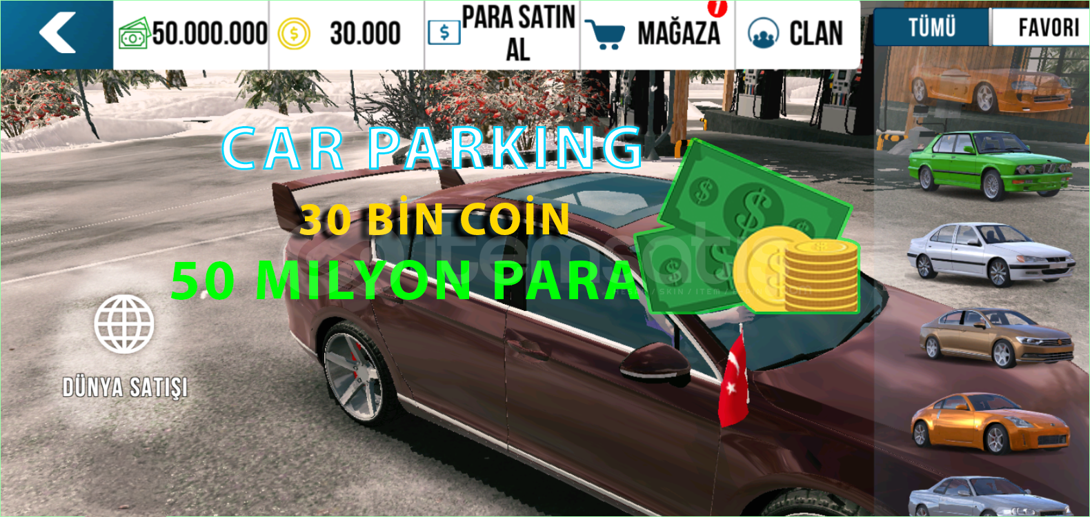 50M PARA + 30K COİN İsteğe Bağlı Hesaba 50M PARA + 30K COİN İsteğe Bağlı Hesaba