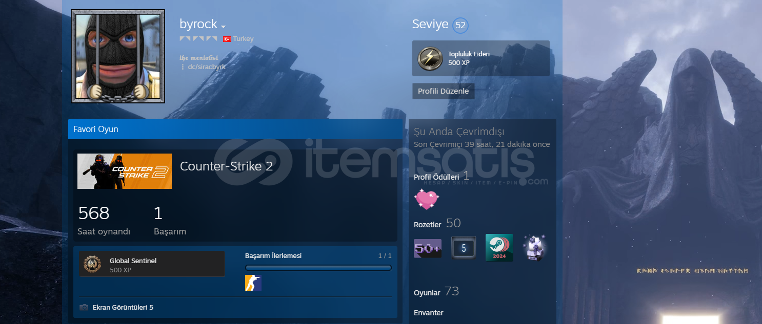 52 LVL STEAM HESABI (YANINDA EPİC GAMES HESABI) 52 LVL STEAM HESABI (YANINDA EPİC GAMES HESABI)