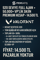 520 Seviye FULL Ajan premium hesap