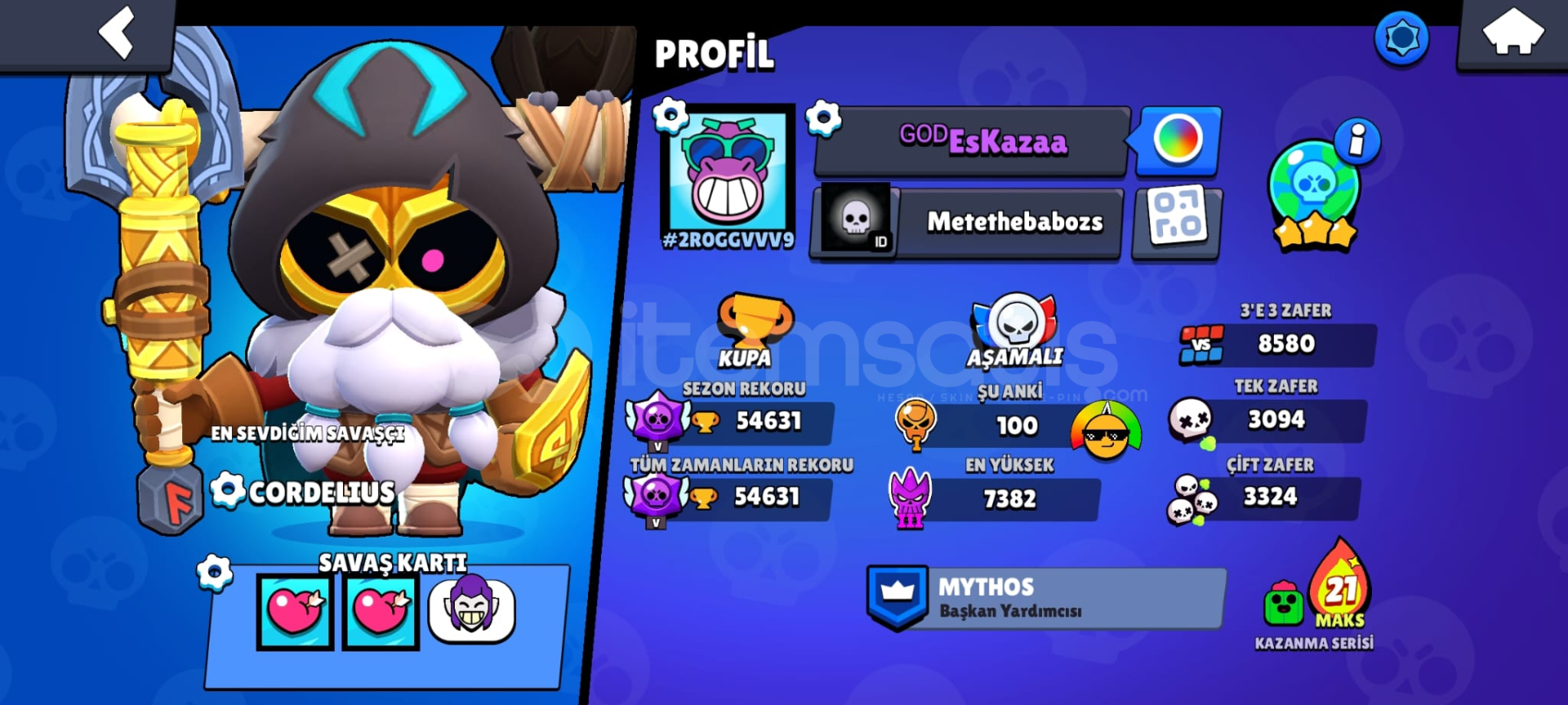 23 rank 50Full emekDoluEspor acık İtemSatış'da. brawl stars hesap,braw...