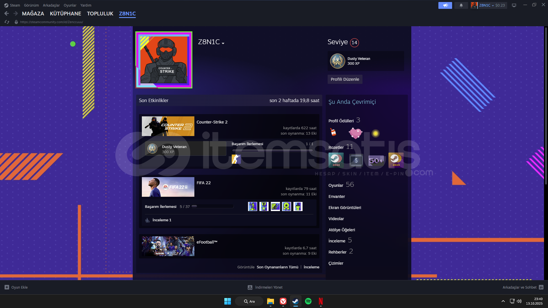 56 Oyunlu 14 Level Steam Hesabı 56 Oyunlu 14 Level Steam Hesabı
