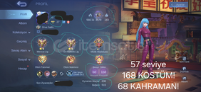 57 seviye Mistik. 168 Kostüm,temiz.