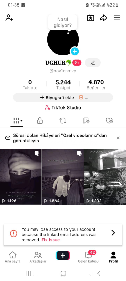 5K TAKİPÇİLİ TİKTOK HESABI  5K TAKİPÇİLİ TİKTOK HESABI