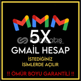 ⭐ 5X GMAİL ⭐Kalite-Hız-Güven⭐