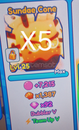 5x shiny Sundae cone (team up 5 ve bubble 5)