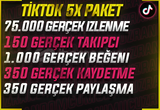 ⭐5X⭐TİKTOK 5X GERÇEK KEŞFET PAKETİ 1