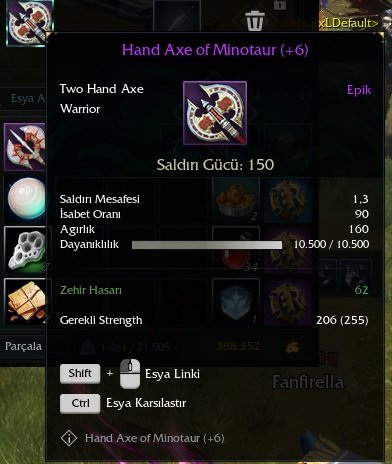 6 Hand of Minotaur 1500 TL !!!!