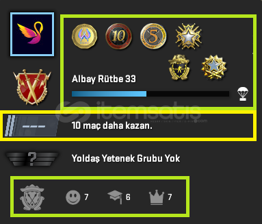 6 MADALYA 343 WİN 839 SAAT SEÇKİN HESAP 6 MADALYA 343 WİN 839 SAAT SEÇKİN HESAP
