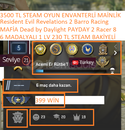 6 MADALYALI 1 LV 230 TL STEAM BAKİYELİ MAFİA PA