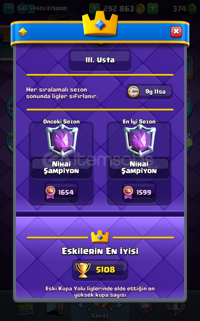 CR+BS 26 Elitli 60 Level Nihai /Muhafız Main CR+BS 26 Elitli 60 Level Nihai /Muhafız Main