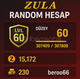 60+ LEVEL ZULA RANDOM HESAP