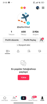 600 takipçili 2k likeli tiktok hesabı