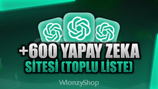 ⭐+600 YAPAY ZEKA SİTESİ (TOPLU LİSTE)⭐