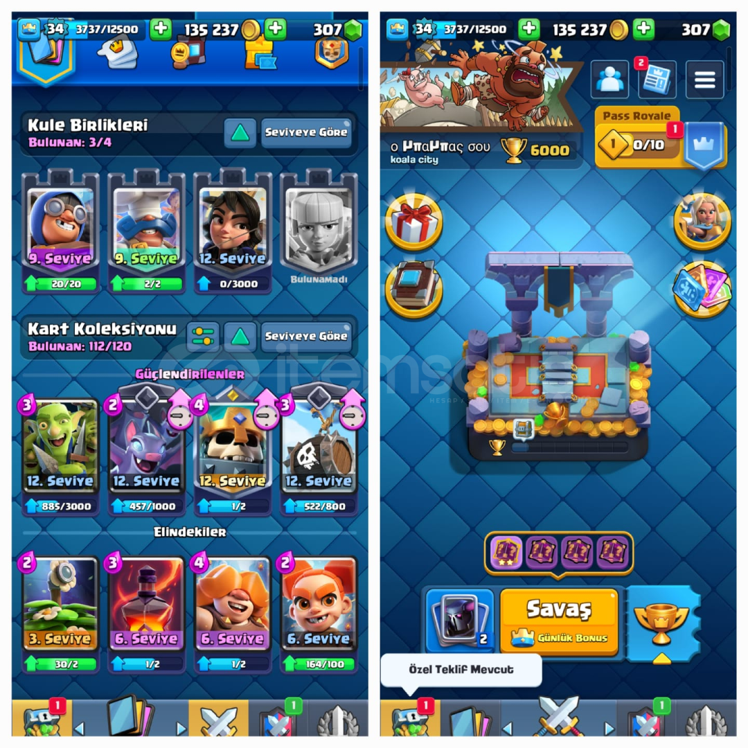 6000Kupa+112Kart+2Evrim+24İfade+3Kule 6000Kupa+112Kart+2Evrim+24İfade+3Kule