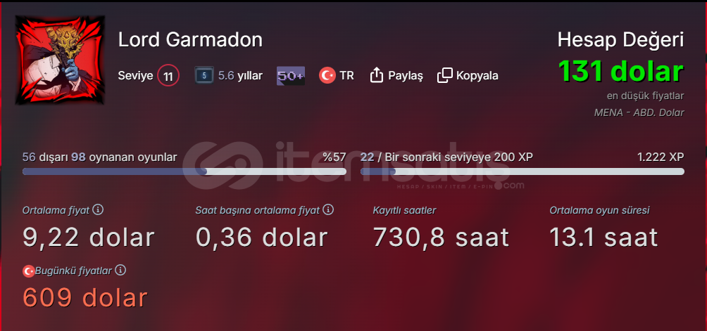 609$ DEĞERİNDE 65 OYUN İLK SAHİBİNDEN CEZASIZ 609$ DEĞERİNDE 65 OYUN İLK SAHİBİNDEN CEZASIZ