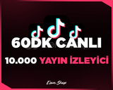 ⭐[60DK] TİKTOK 10000 GERÇEK CANLI YAYIN İZLEYİC