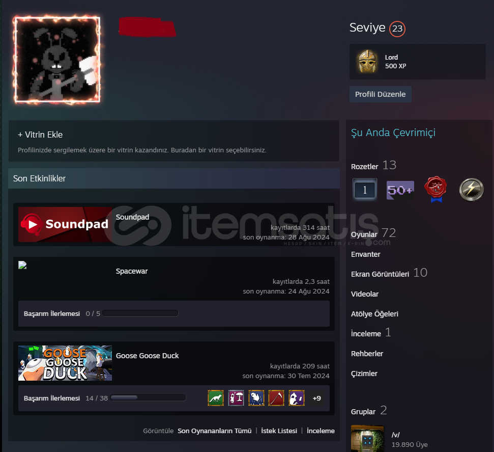 60K DEĞERİNDE KİŞİSEL STEAM HESABIM 60K DEĞERİNDE KİŞİSEL STEAM HESABIM