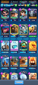 6200 kupa mailli clash royale hesap