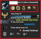 625 TL ENVANTER 5 MADALYA / 936 SAAT / FACEİT